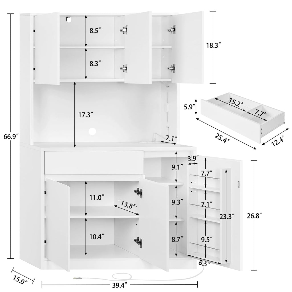 Pantry Cabinet with Charging Station O5105