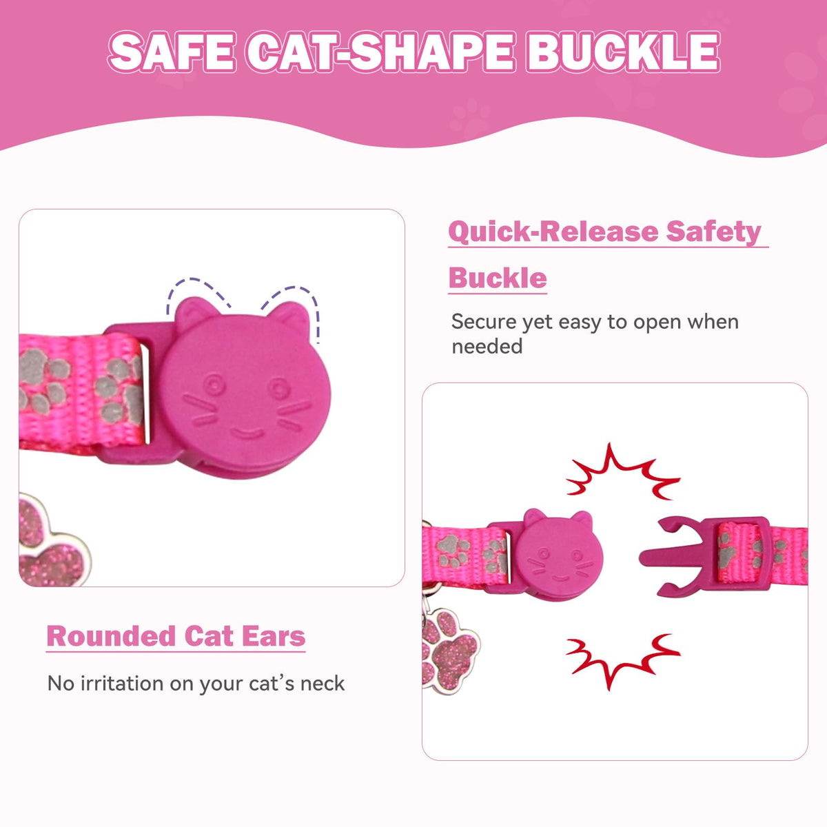 Breakaway Cat Collars with Bells 4PCS W989