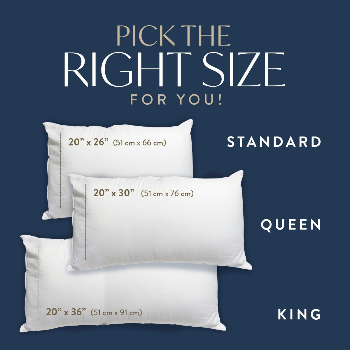 100% Cotton King Size Bed Pillows Set of 2 Z633