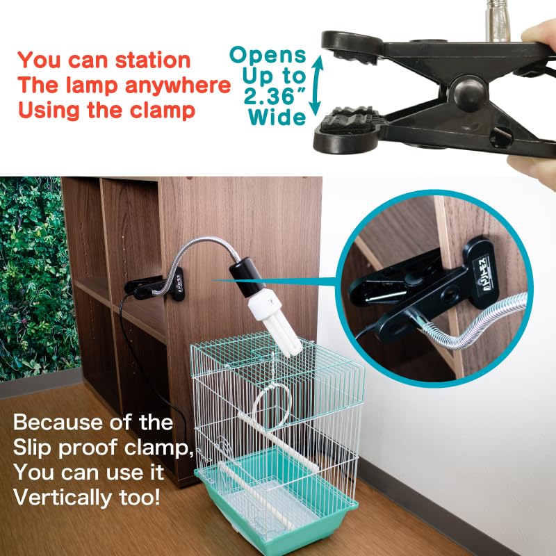 Bird Cage UVB Light Combo Kit 2.4% UVB UVA 20W Compact Fluorescent Bulb P1021