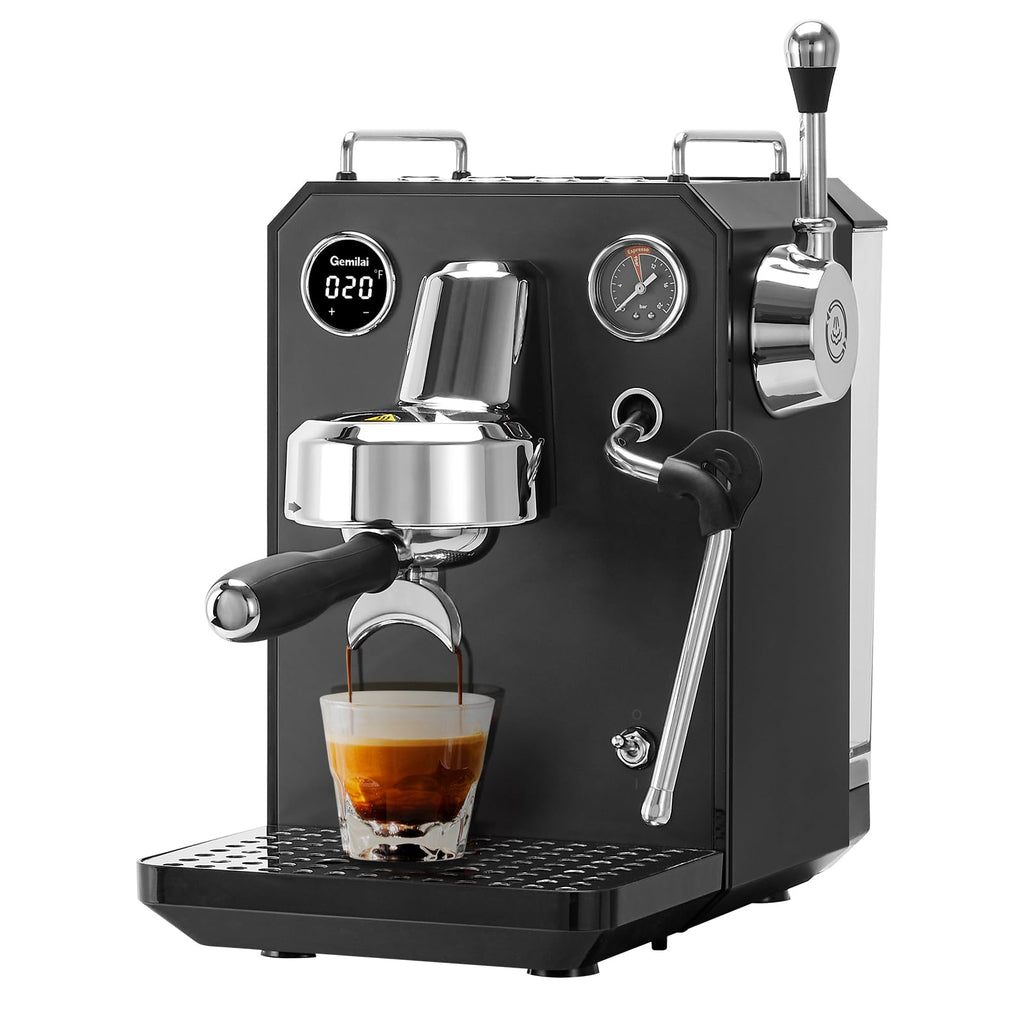 1500W Espresso Machine and Coffee Grinder Bundle with Milk Frother, Black M719