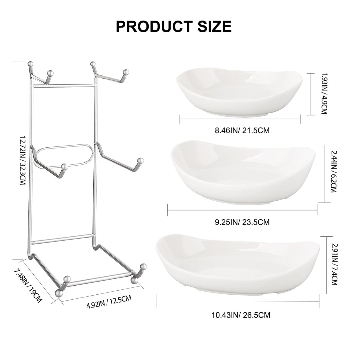 3 Tier Ceramic Fruit Basket with Holder Y2731