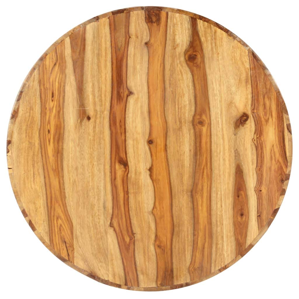 Round Solid Sheesham Wood Coffee Table 25.6"x11.8" D18482