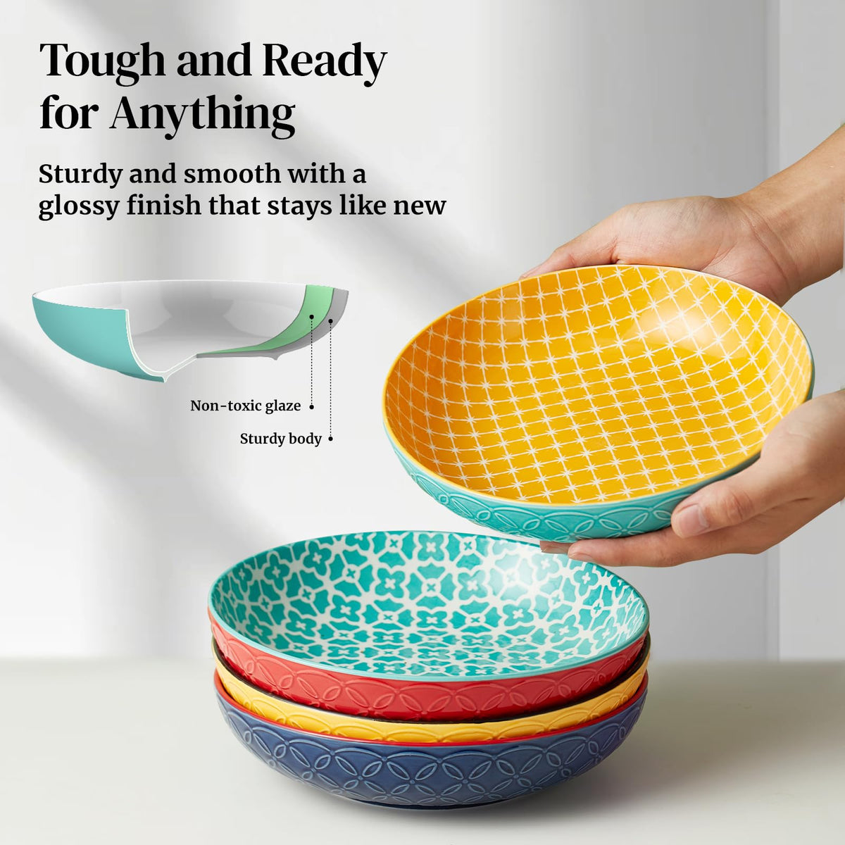 8.5" Porcelain Serving Bowls Set of 4 R71616