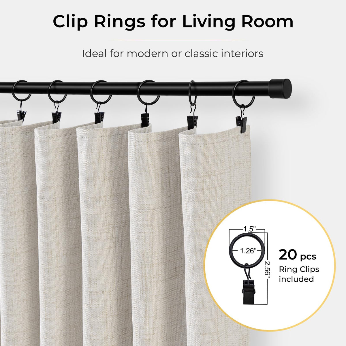 Linen Textured 100% Blackout Sliding Door Curtains 102x84 Beige T71036