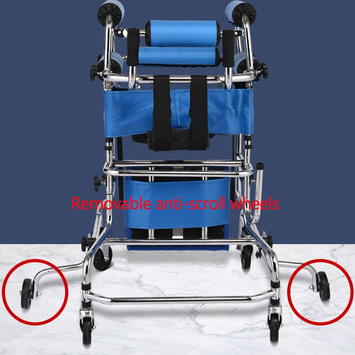 Folding Height-Adjustable Pediatric Walker with Stainless Steel Frame C61910