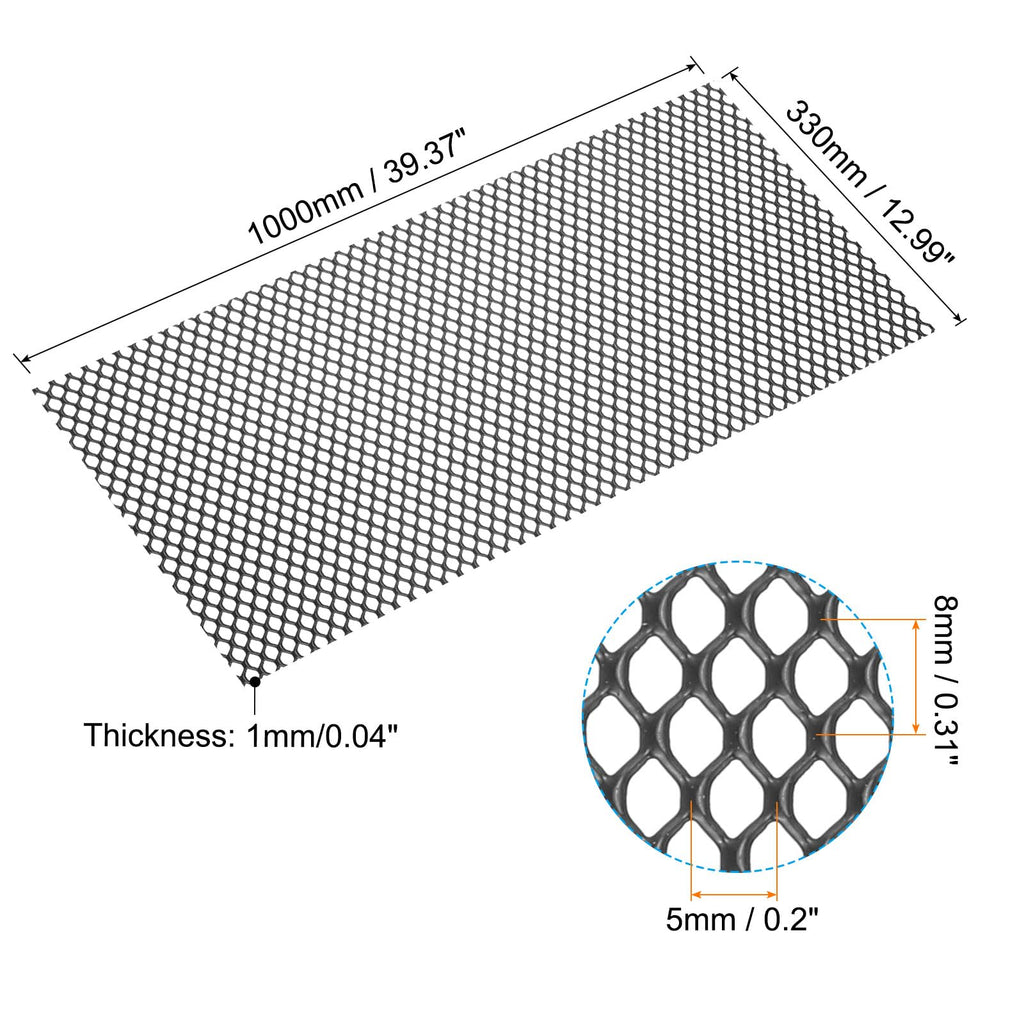 40" x 13" Black Aluminum Diamond Hole Mesh Sheet V6681