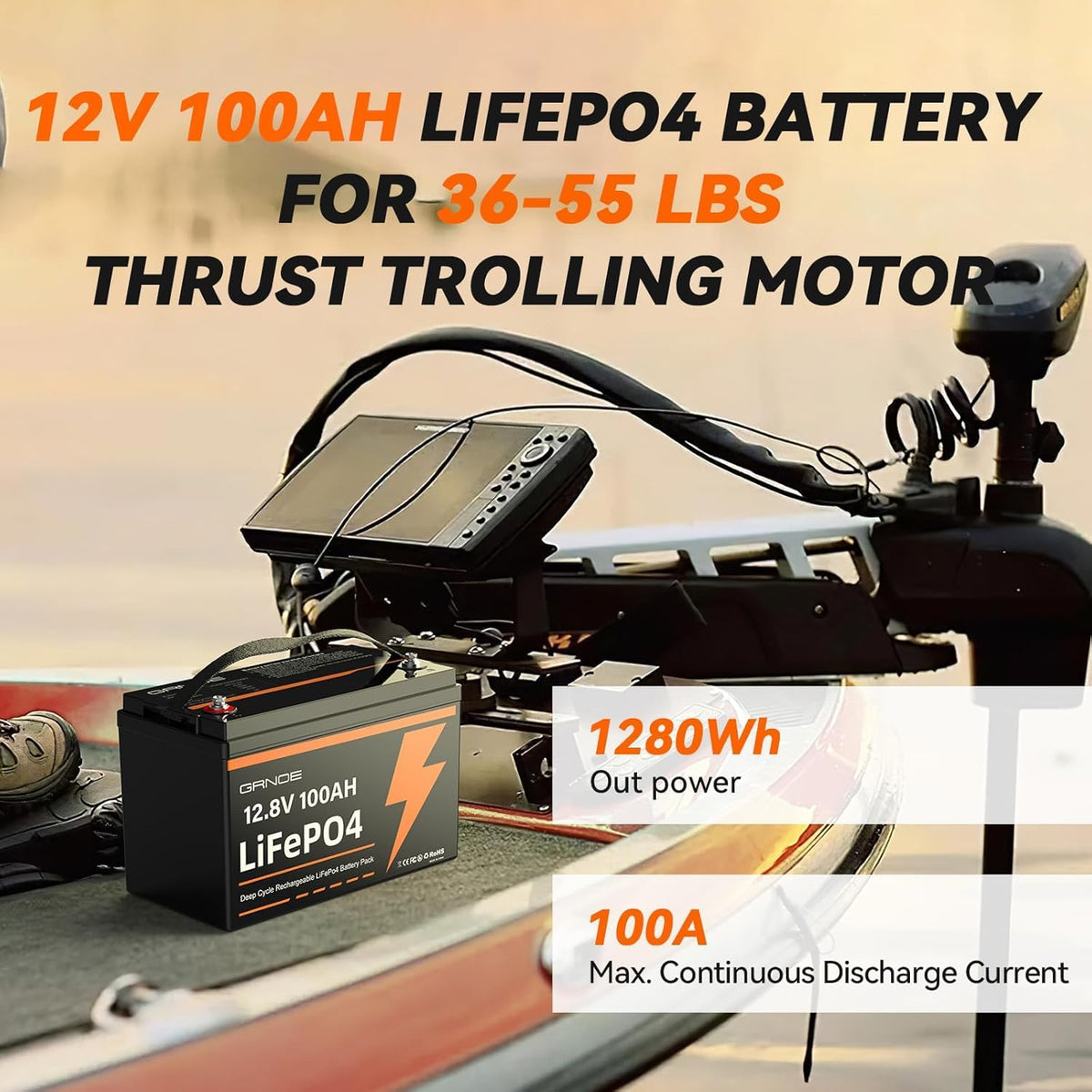 12V 100Ah LiFePO4 Lithium Battery 2-Pack N73710