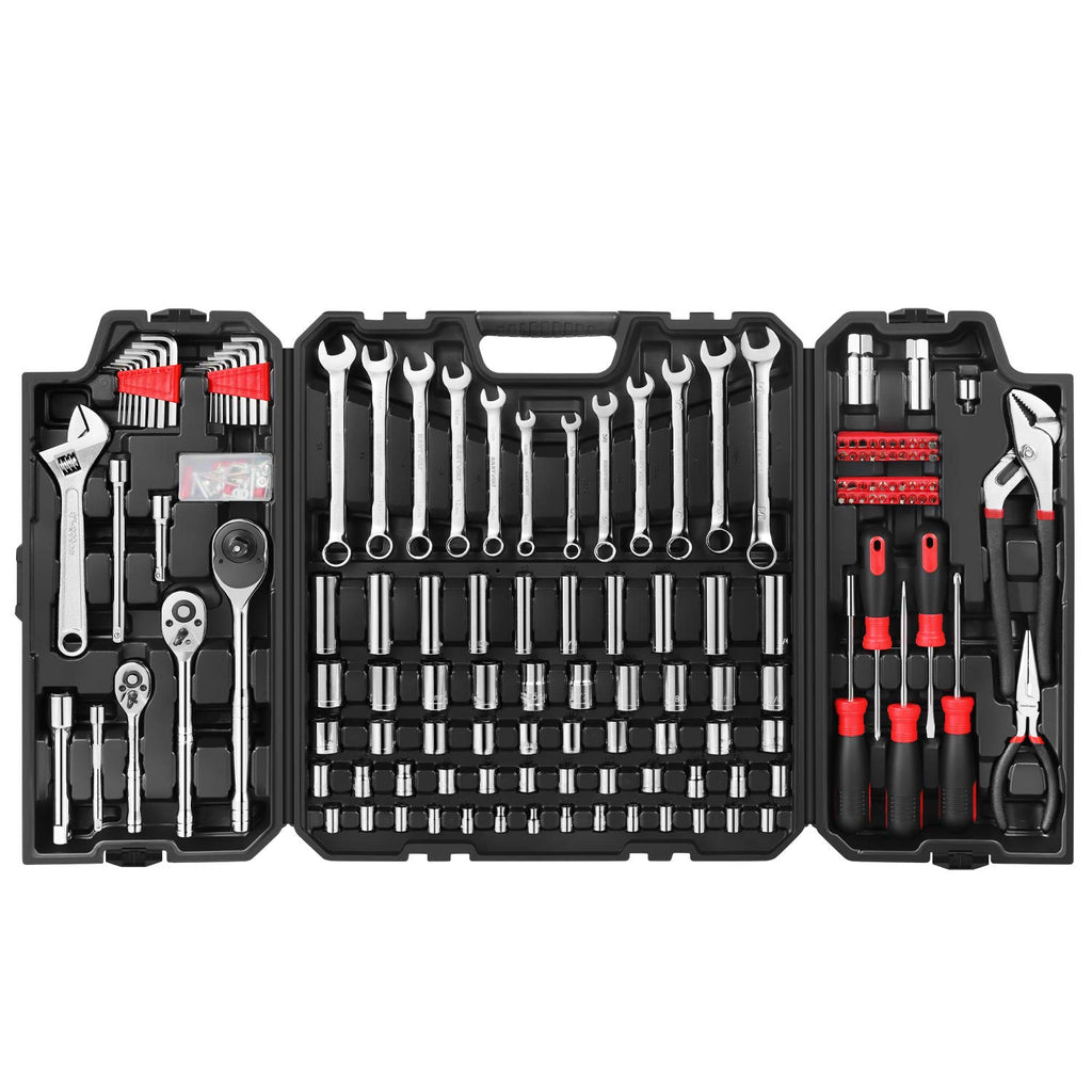 248 Pieces Mixed Sockets and Wrenches Hand Tool Set with Storage Case N761
