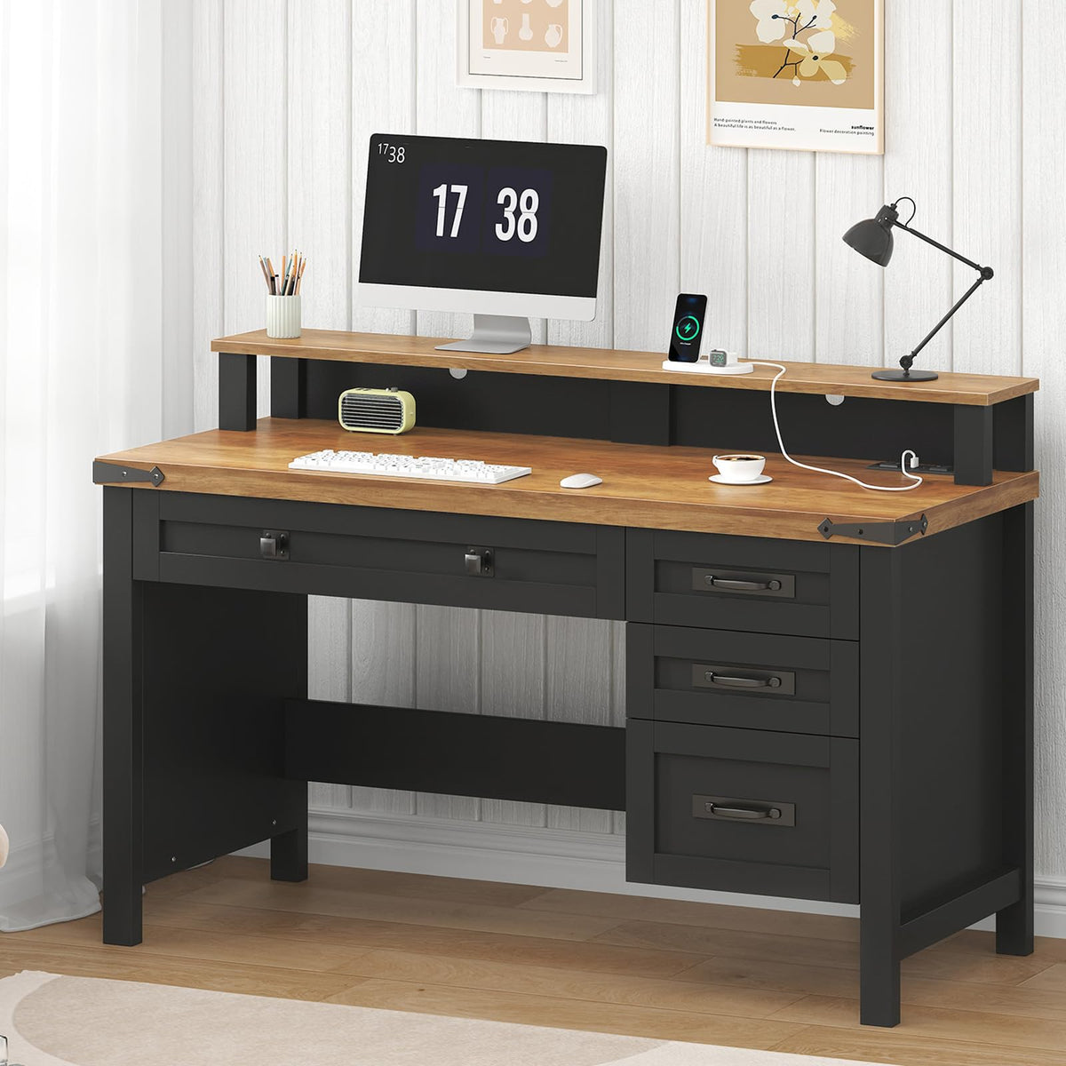 47" Computer Desk with Drawers Z6254