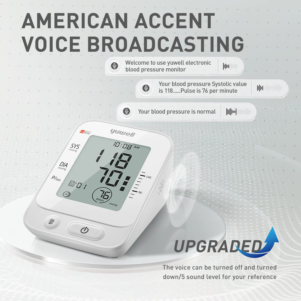 Upper Arm Blood Pressure Monitor with Large Cuff and Large Display E8934