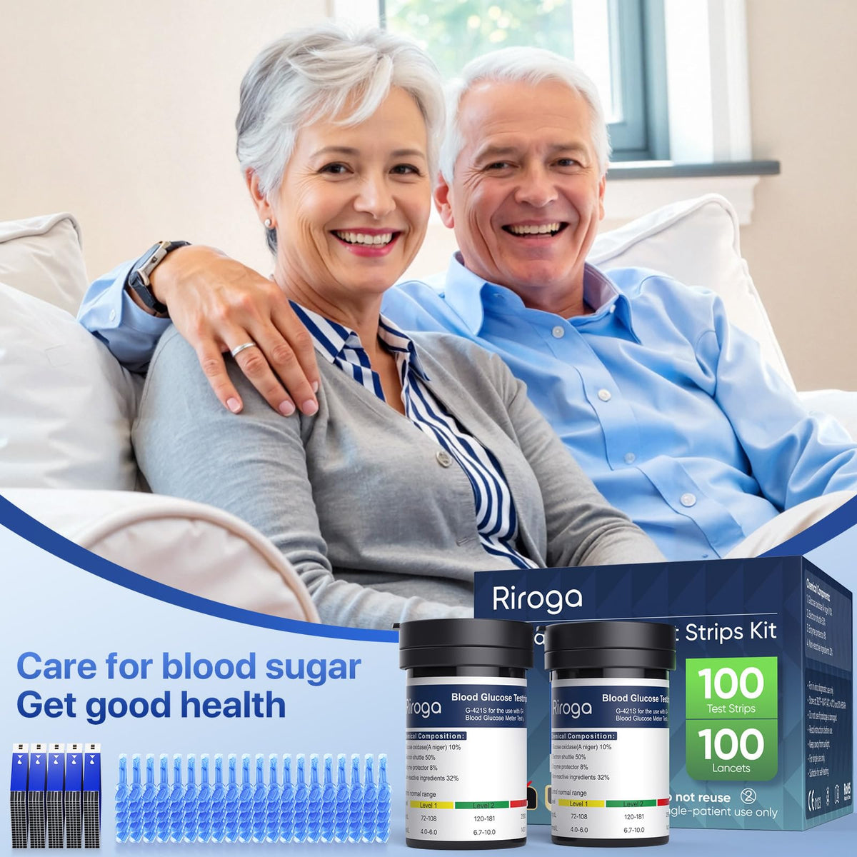 Blood Glucose Test Strips 100ct & Lancets 100ct N46658