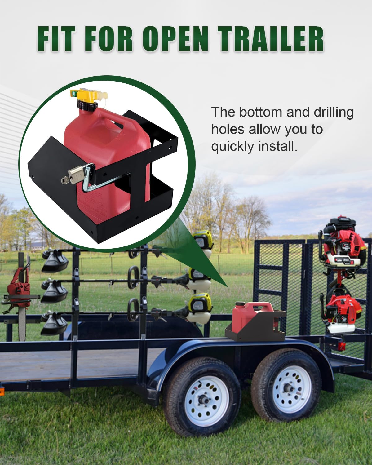 5 Gallon Fuel Gas Can Rack Holder with Lock E3669