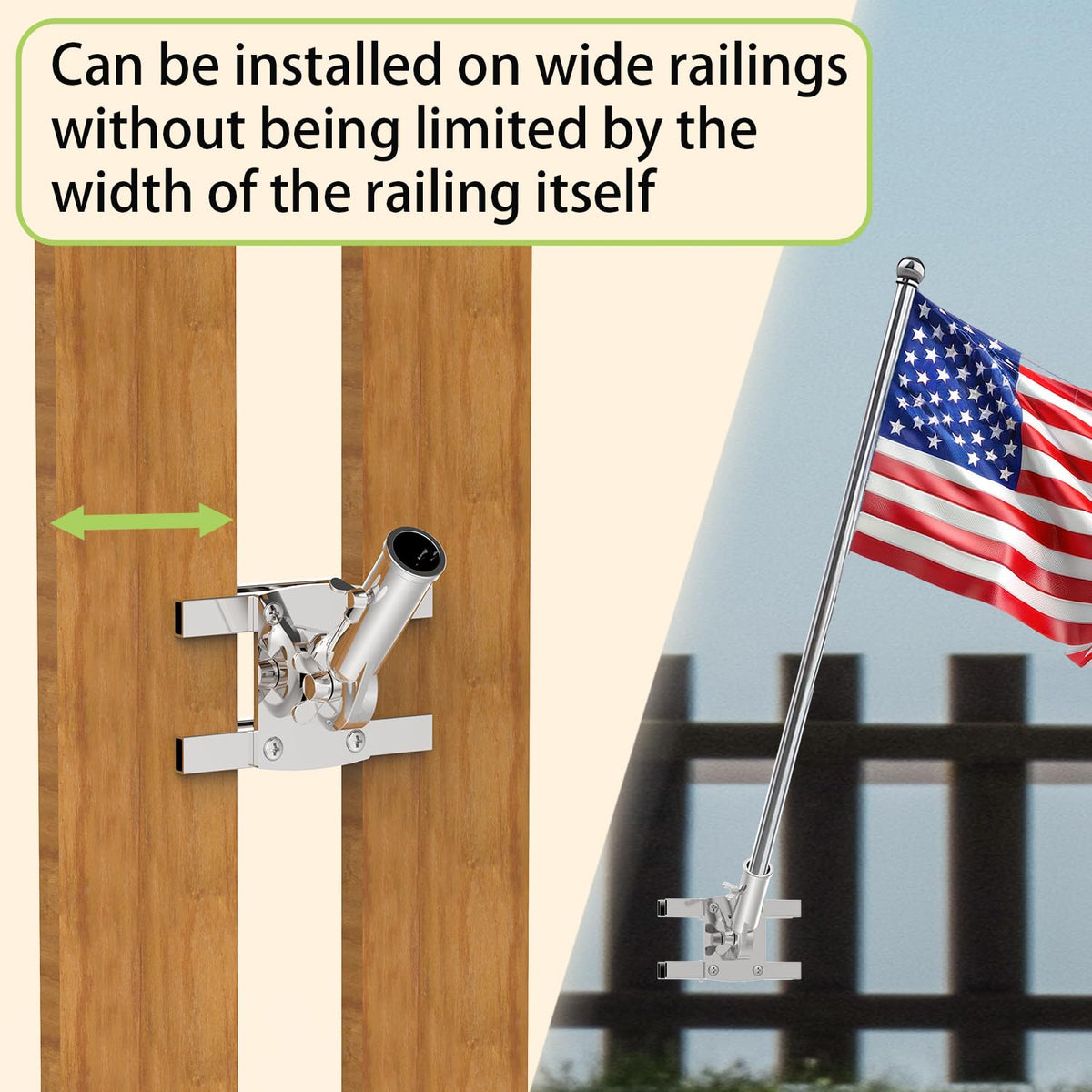 316 Stainless Steel Flagpole Holder for 1-Inch Flagpoles F480797