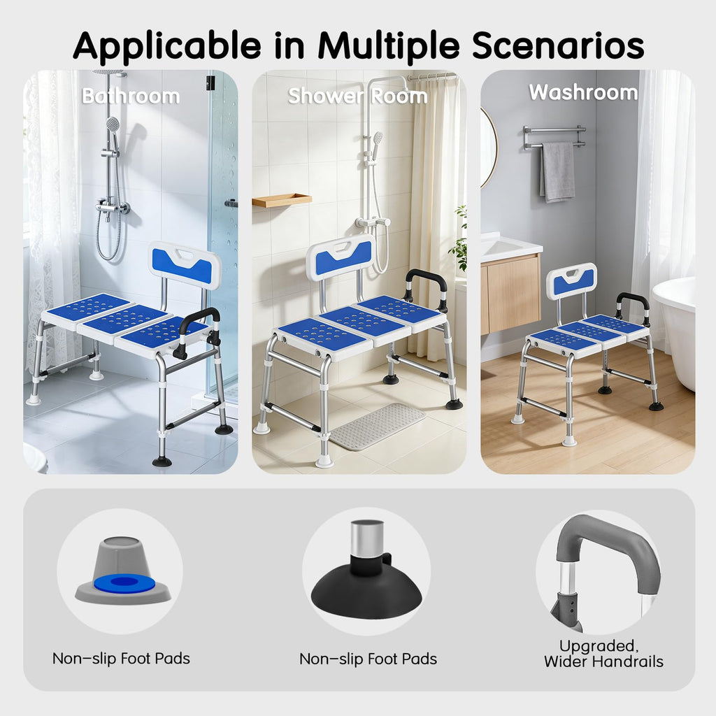 Heavy-Duty Adjustable Bathtub Transfer Bench O160486
