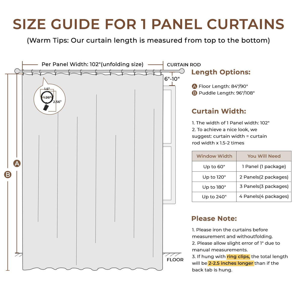 Linen Textured 100% Blackout Sliding Door Curtains 102x84 Beige T71036