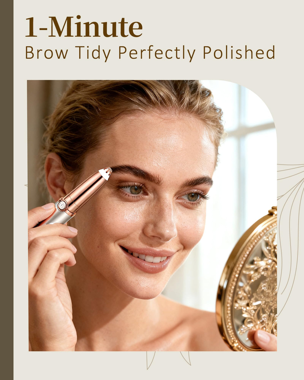 Rechargeable Eyebrow Trimmer with 2 Replacement Heads & LED Light S78403