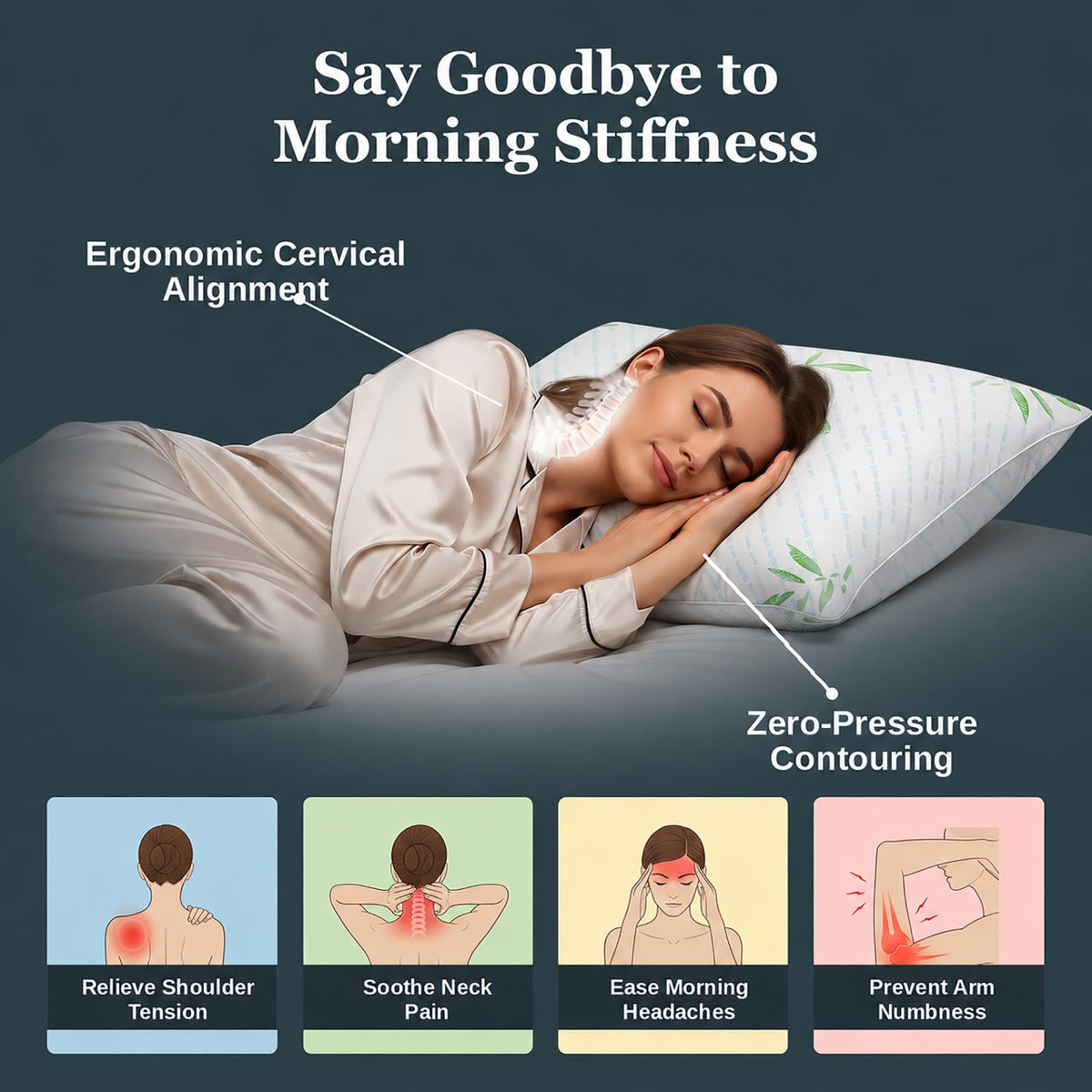 King Size Set of 2 Cooling Hybrid Bed Pillows I4483