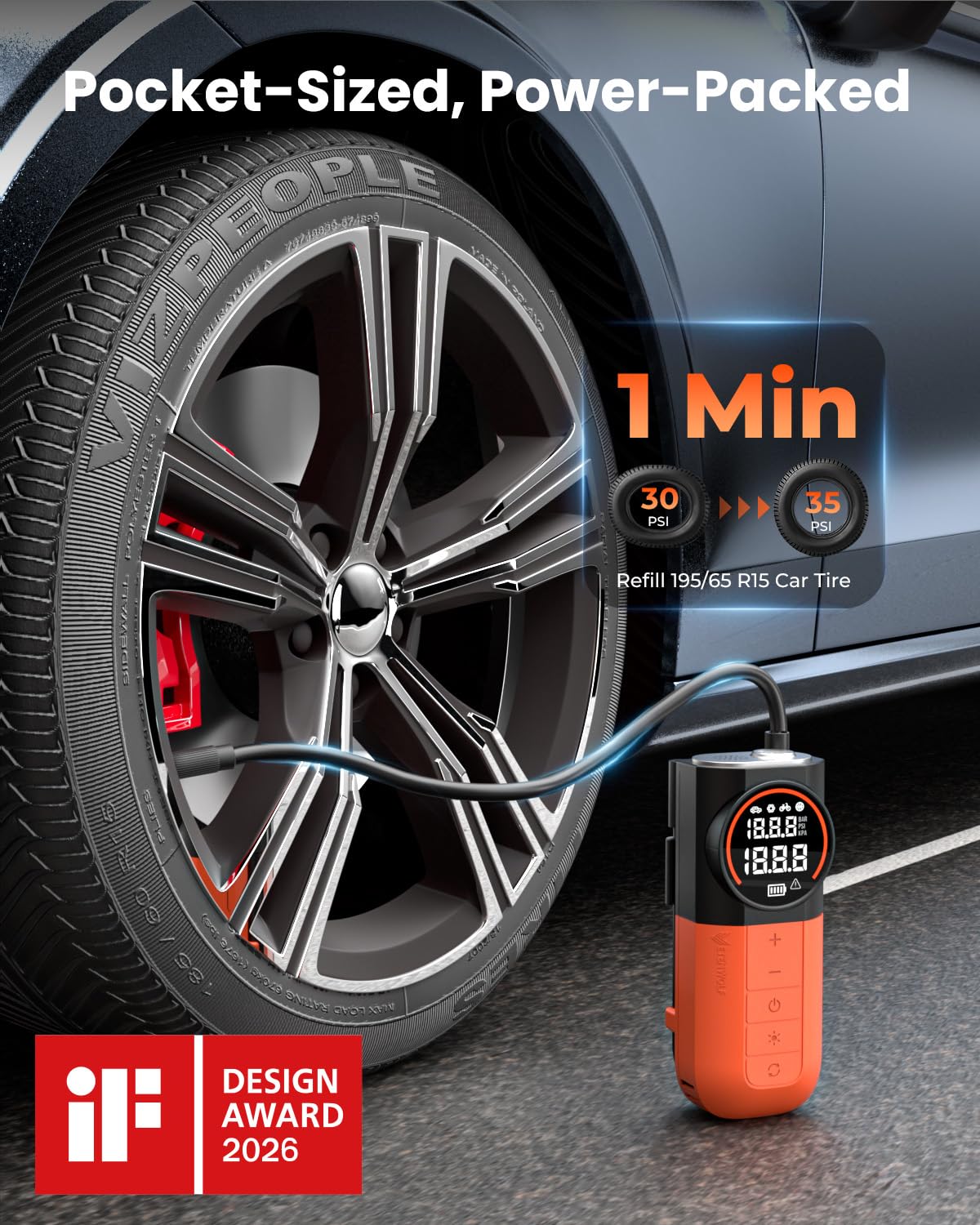 Tire Inflator Portable Air Compressor I680