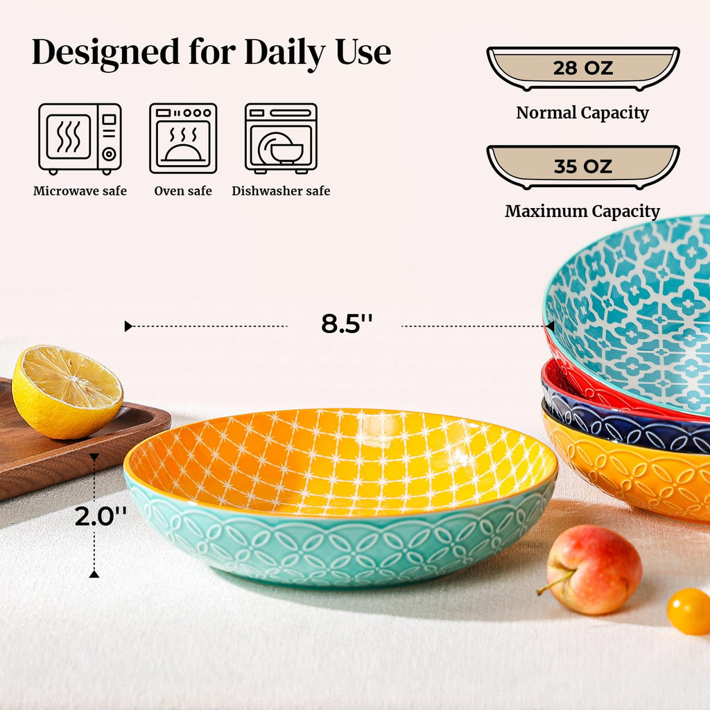 8.5" Porcelain Serving Bowls Set of 4 R71616