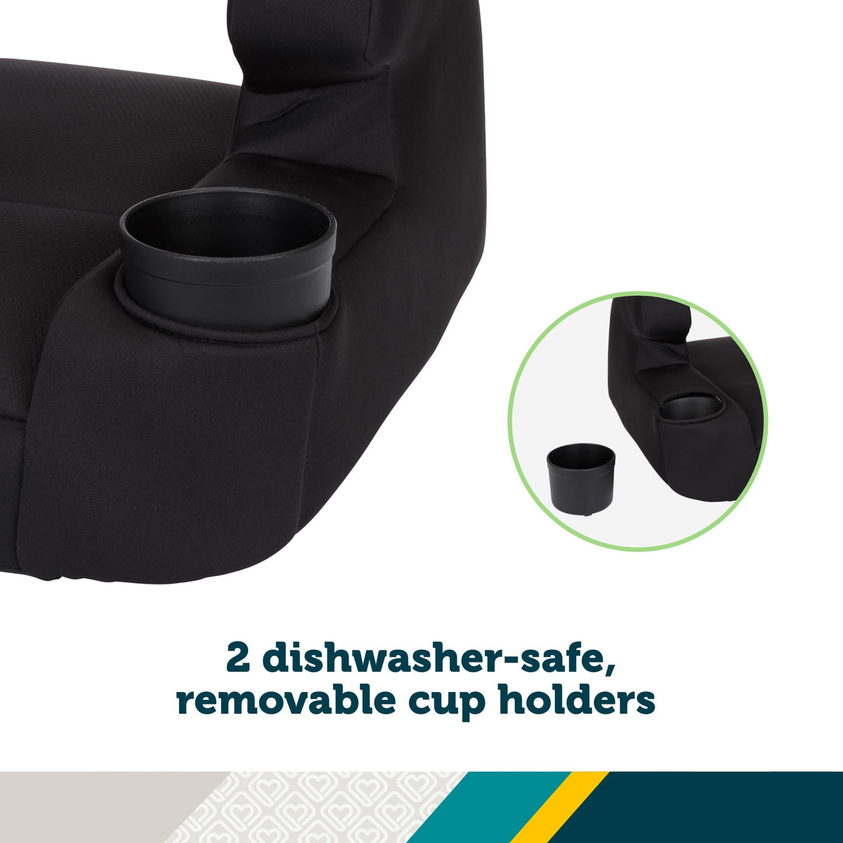 Lightweight Backless Booster Car Seat, 2-Pack, Black X3303