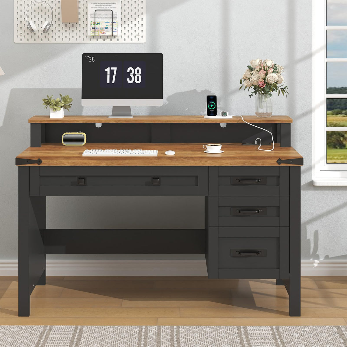 47" Computer Desk with Drawers Z6254