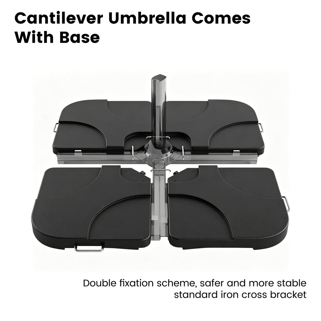 Cantilever Umbrella with Base and Lights U429