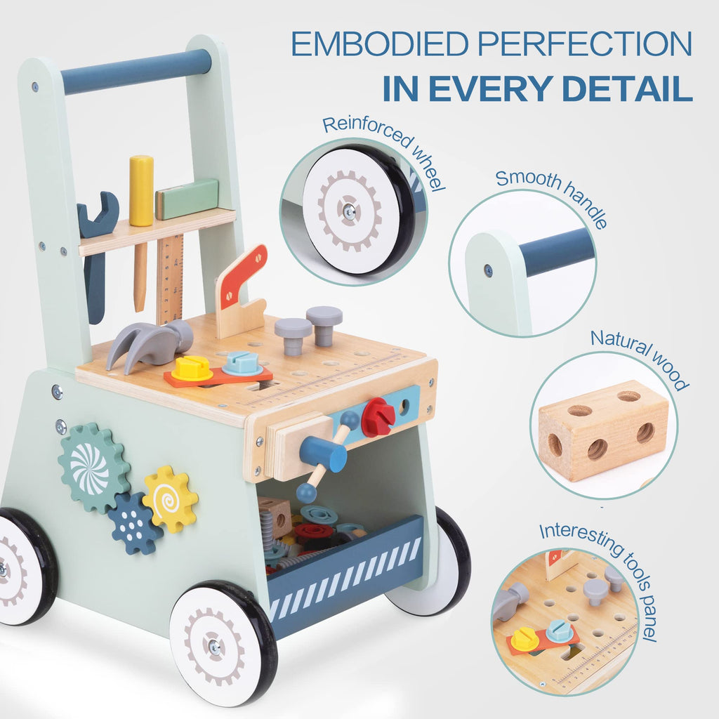 Wooden Baby Walker and Tool Bench F767