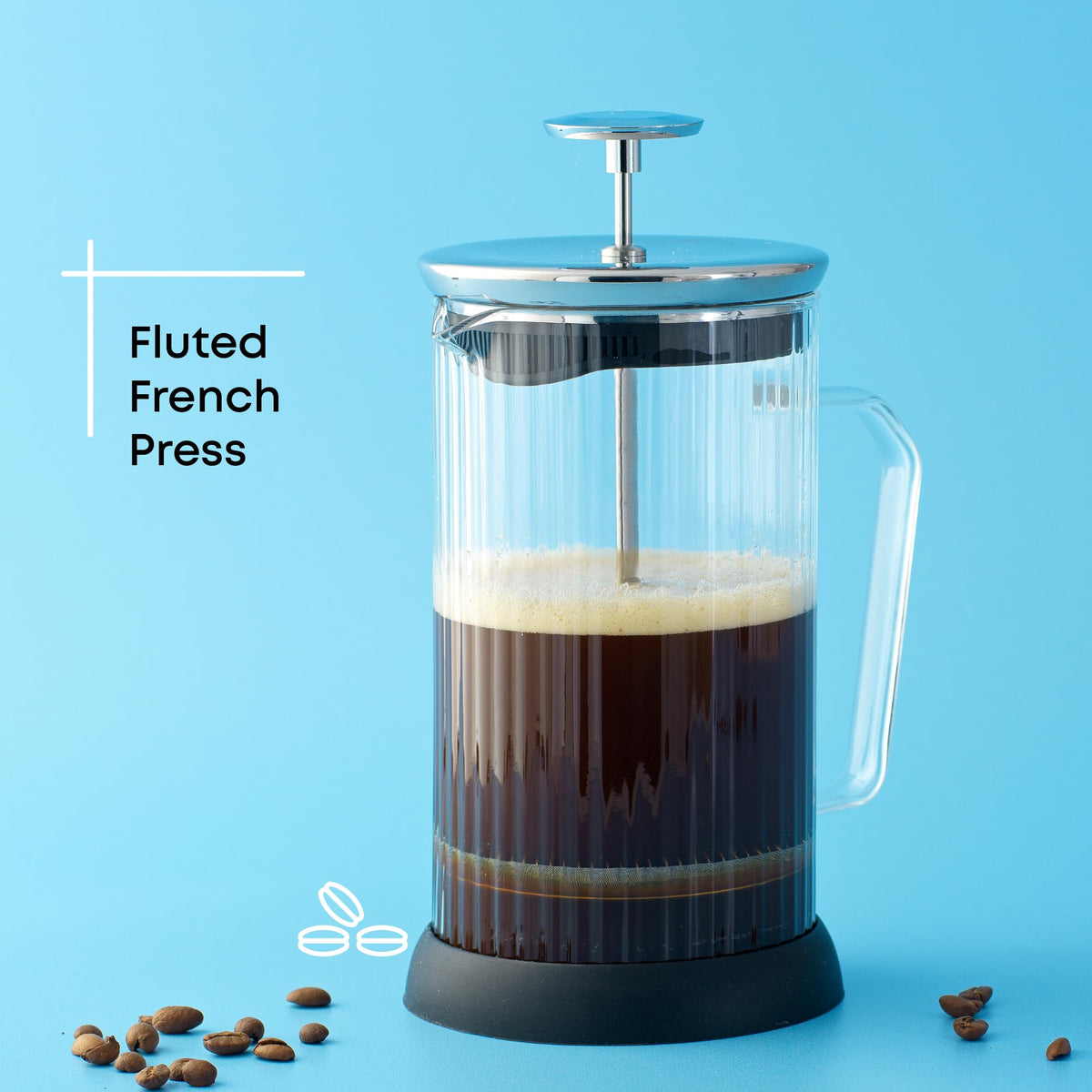 French Press Coffee and Tea Maker Set, 33.8oz Stainless Steel Borosilicate Glass D404
