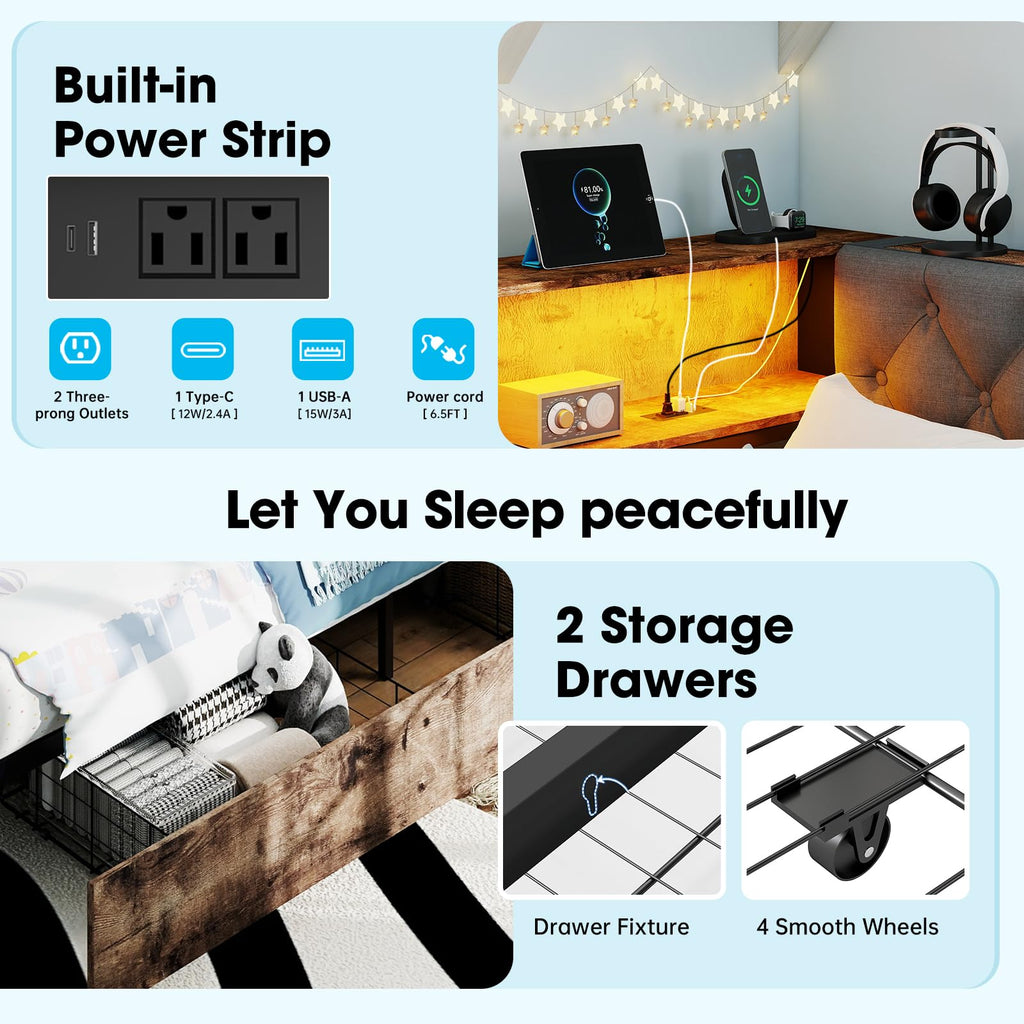 Twin Size Corner Bed Frame with Storage Bookcase P597