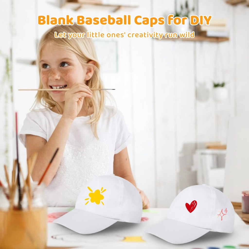 30 Pcs White Adjustable Polyester Baseball Caps O978883
