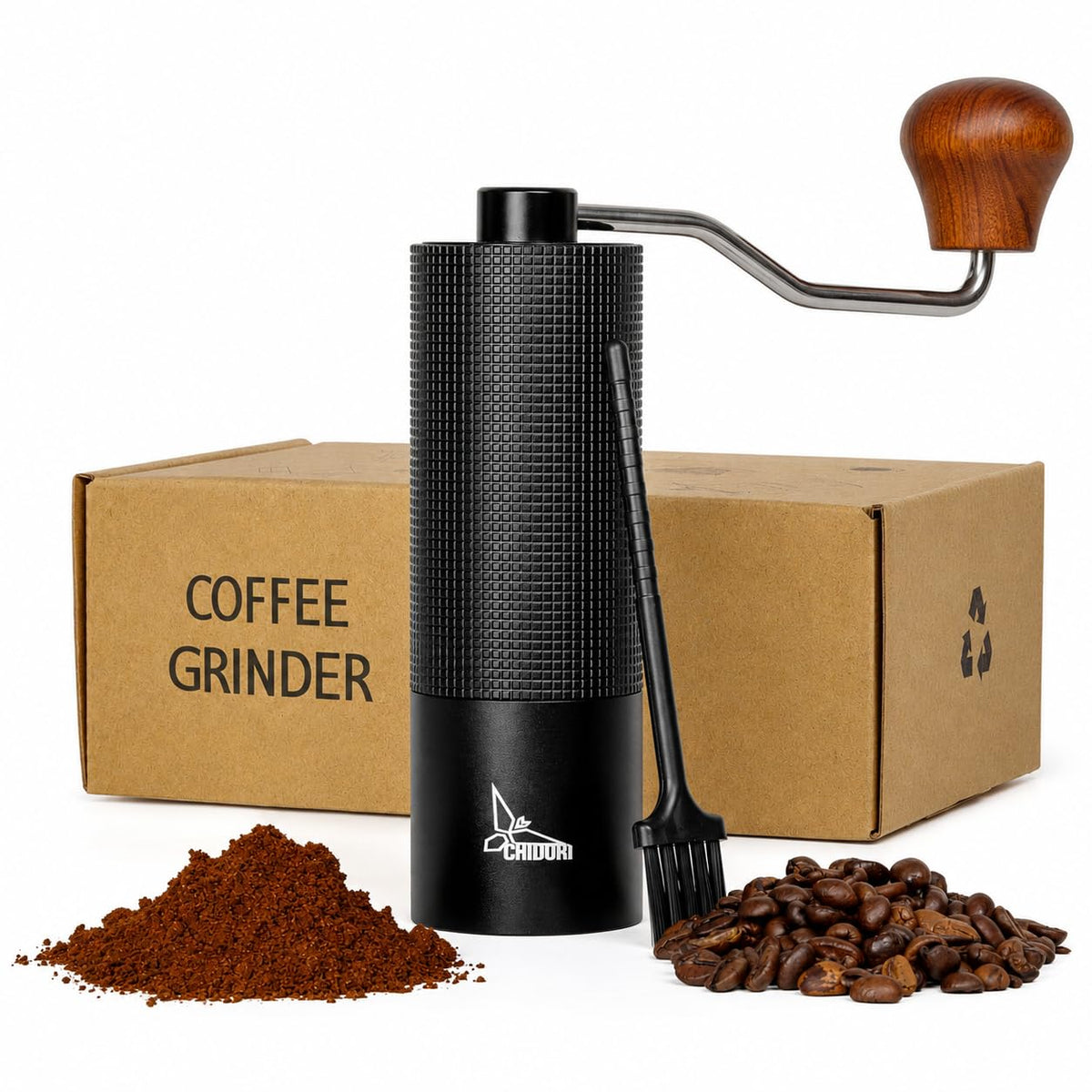 Manual Hand Crank Stainless Steel Conical Burr Coffee Grinder W813553