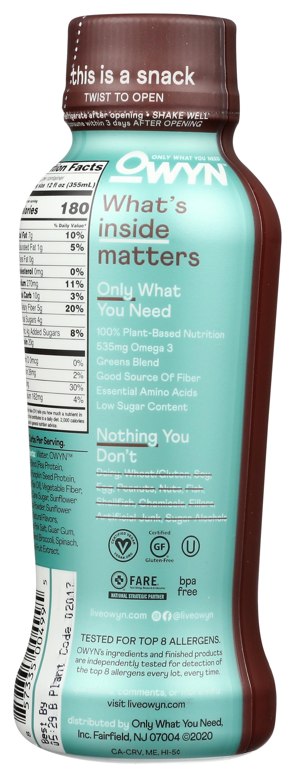 Dark Chocolate Plant Based Protein Shake D97453