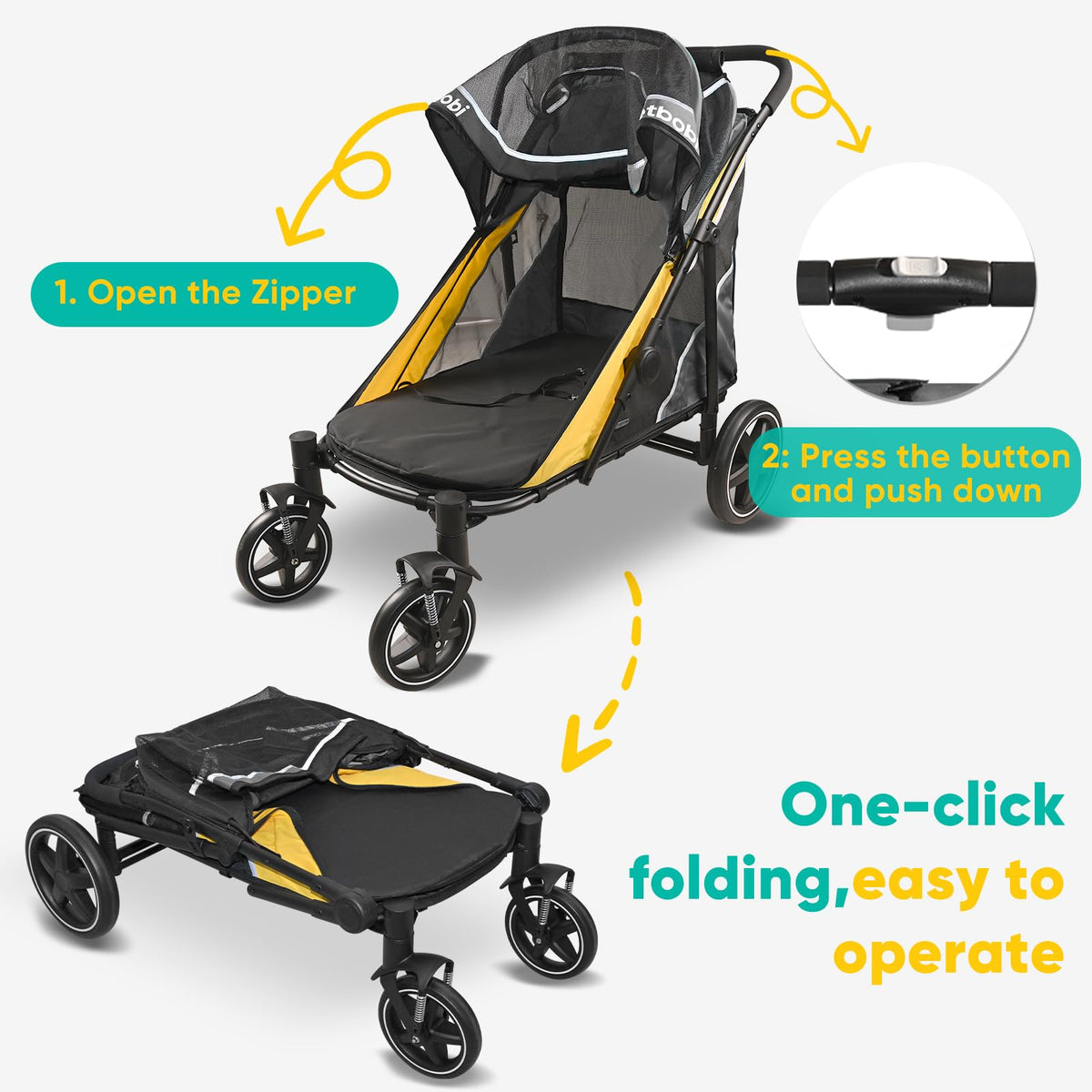 Dog Stroller for Large Medium Dogs up to 80 lbs E44397