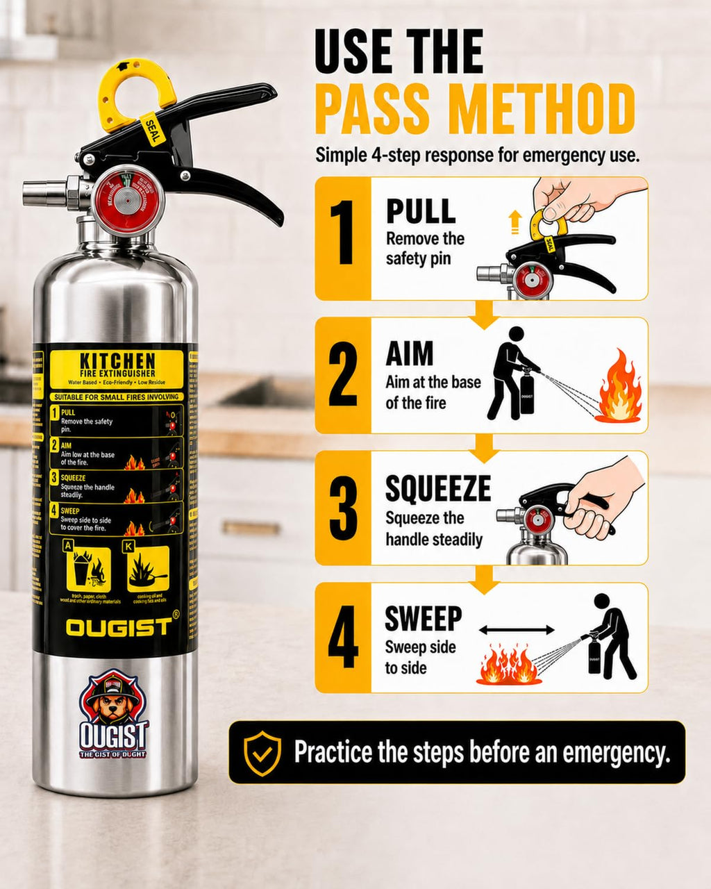 Class K Fire Extinguisher 34 Fl Oz Wet Chemical X420