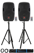 8" Powered DJ PA Speaker 2-Pack with Stands H88565