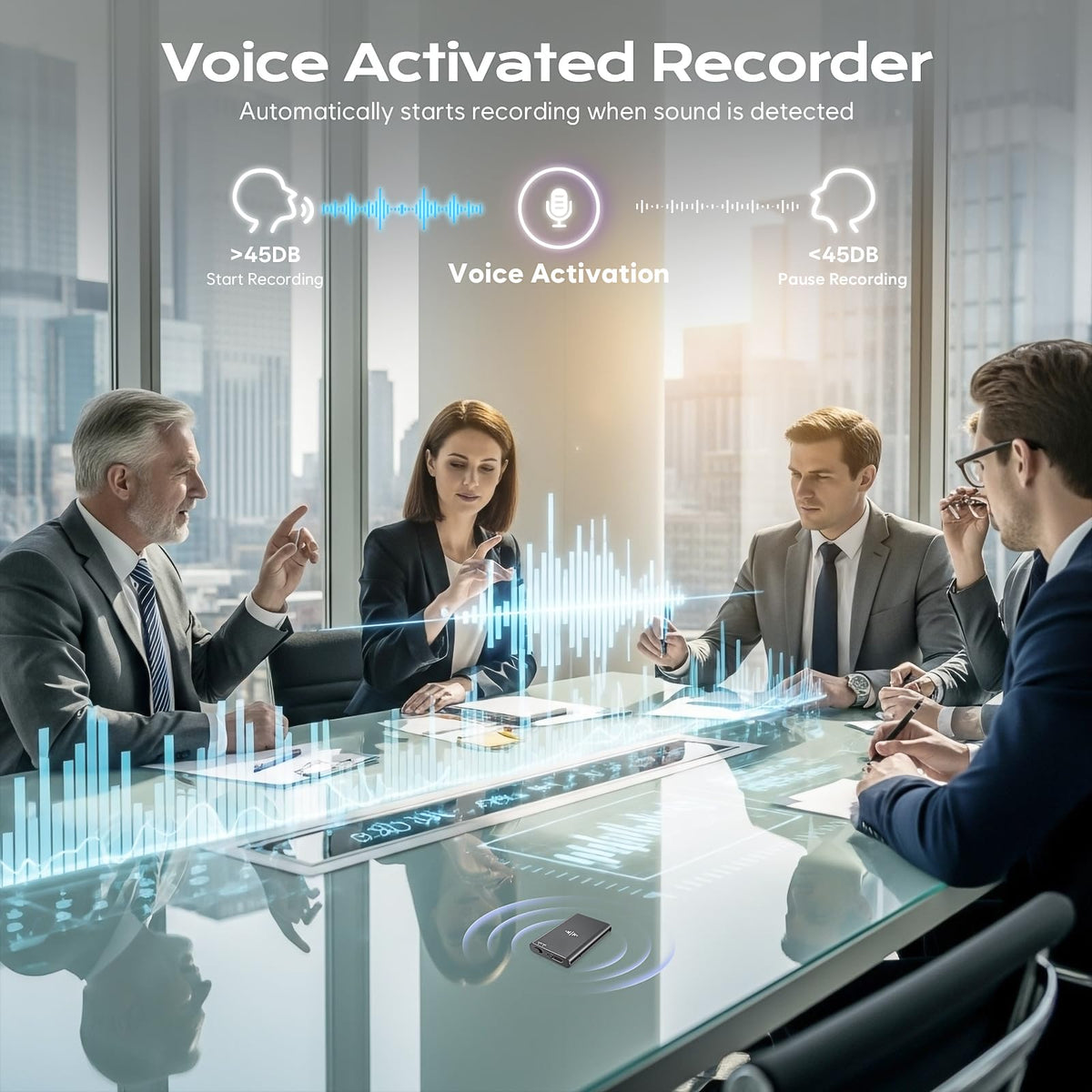 64GB Magnetic Voice Activated Recorder with Noise Reduction L95389