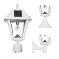 White Outdoor Solar Post Light with 3 Mounting Options I36526