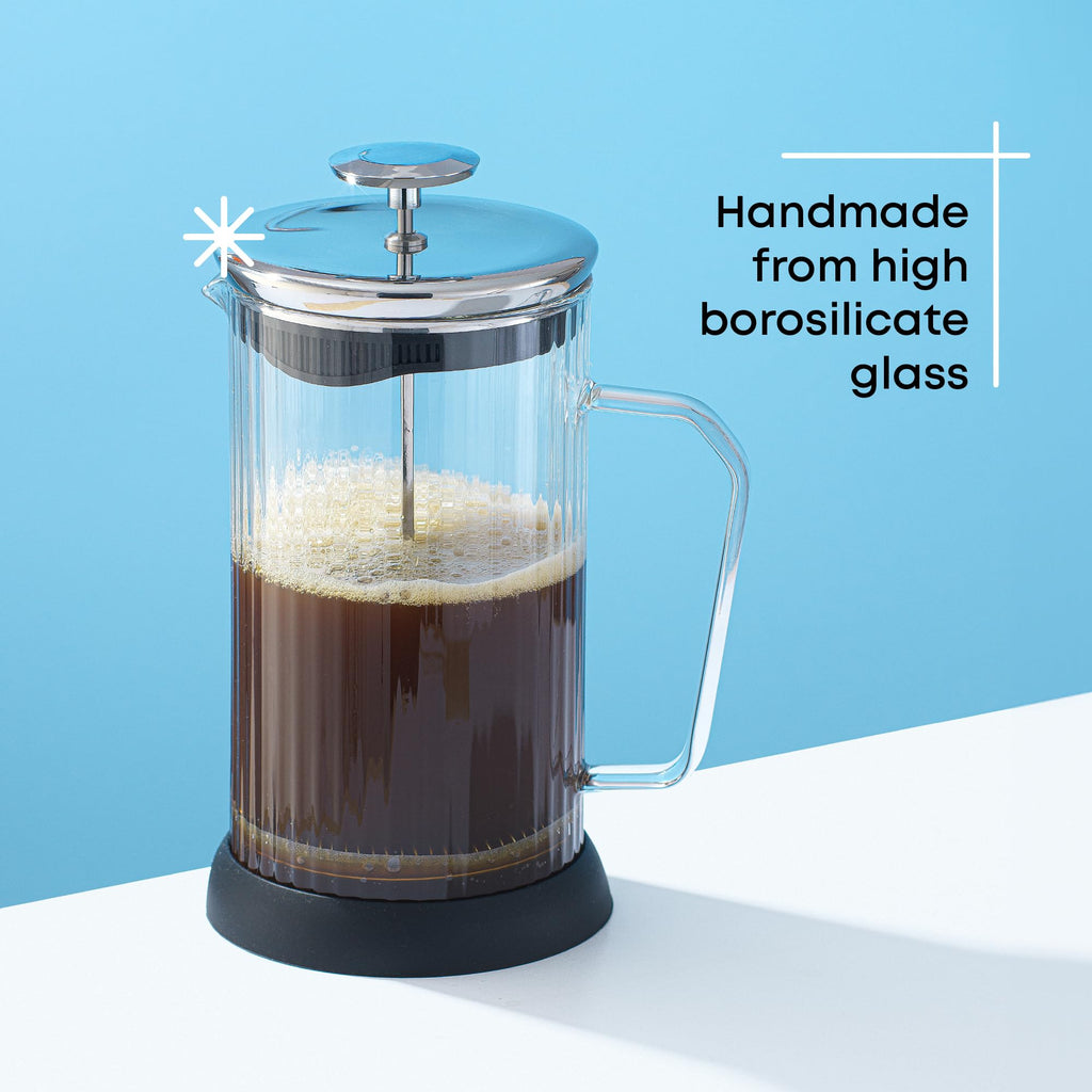 French Press Coffee and Tea Maker Set, 33.8oz Stainless Steel Borosilicate Glass D404