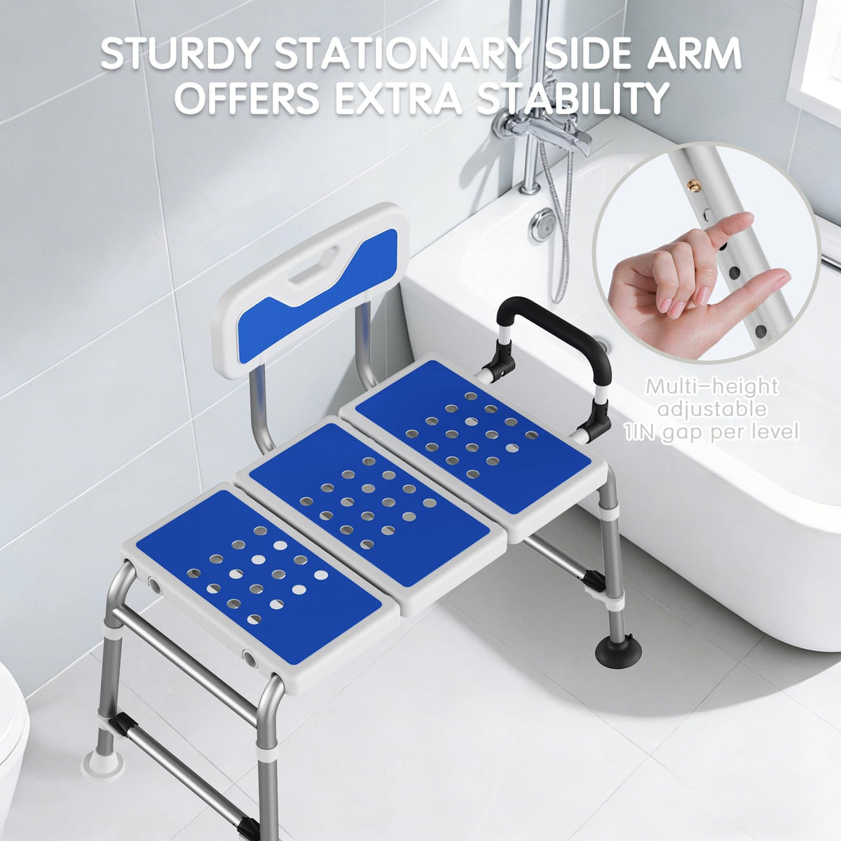 Heavy-Duty Adjustable Bathtub Transfer Bench O160486