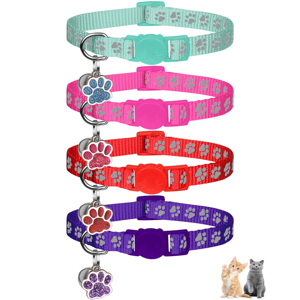 Breakaway Cat Collars with Bells 4PCS W989