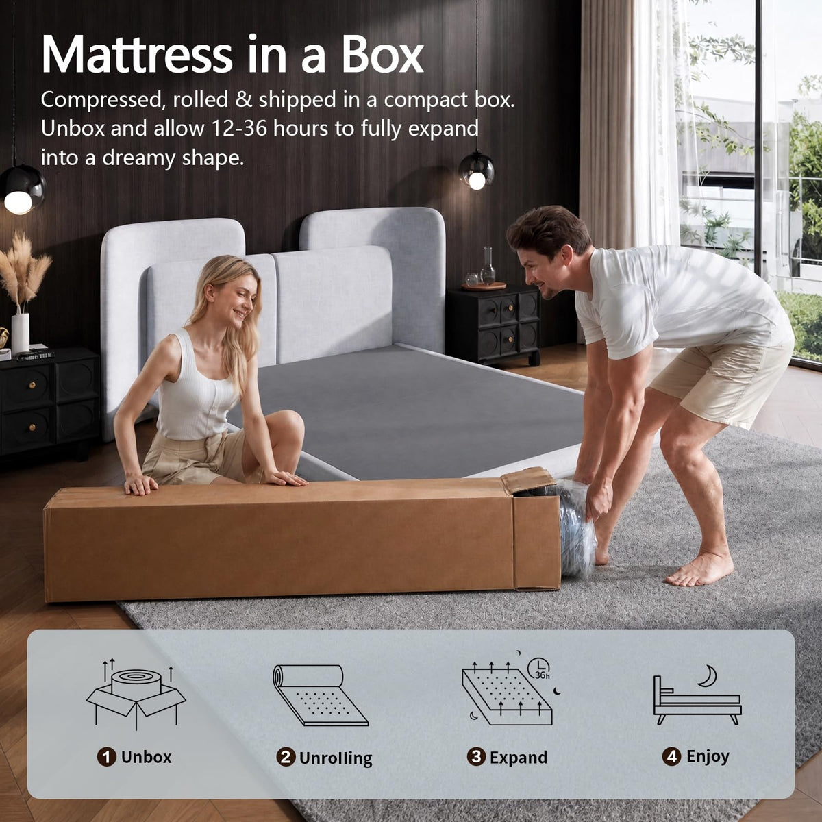 12 Inch Full Hybrid Mattress with Pocket Springs & Cooling Memory Foam Q19798