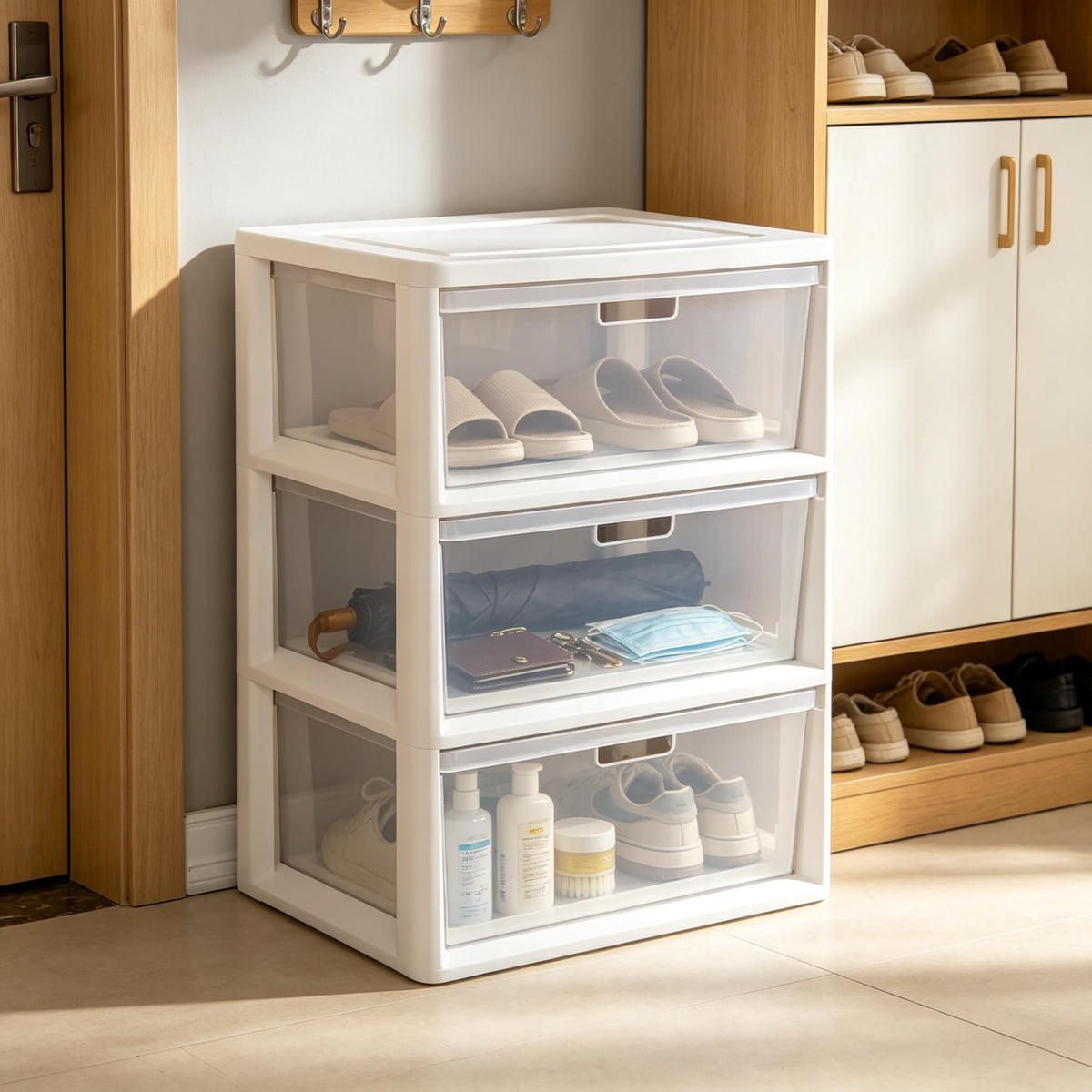 White 3 Drawer Plastic Storage Unit E369