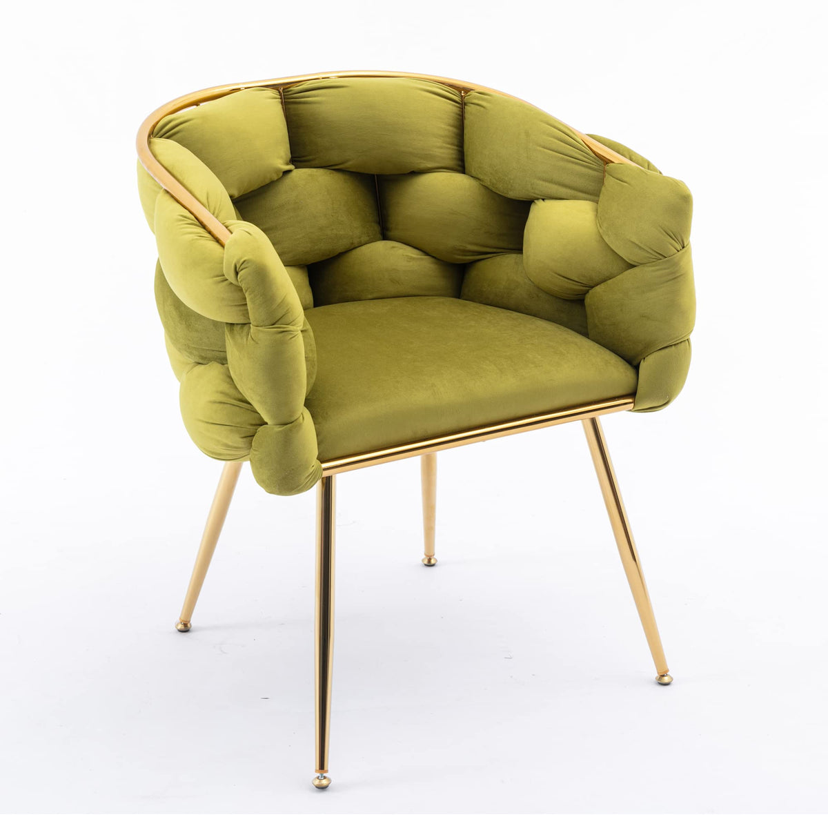 Olive Green Velvet Upholstered Accent Chair Set of 2 K234