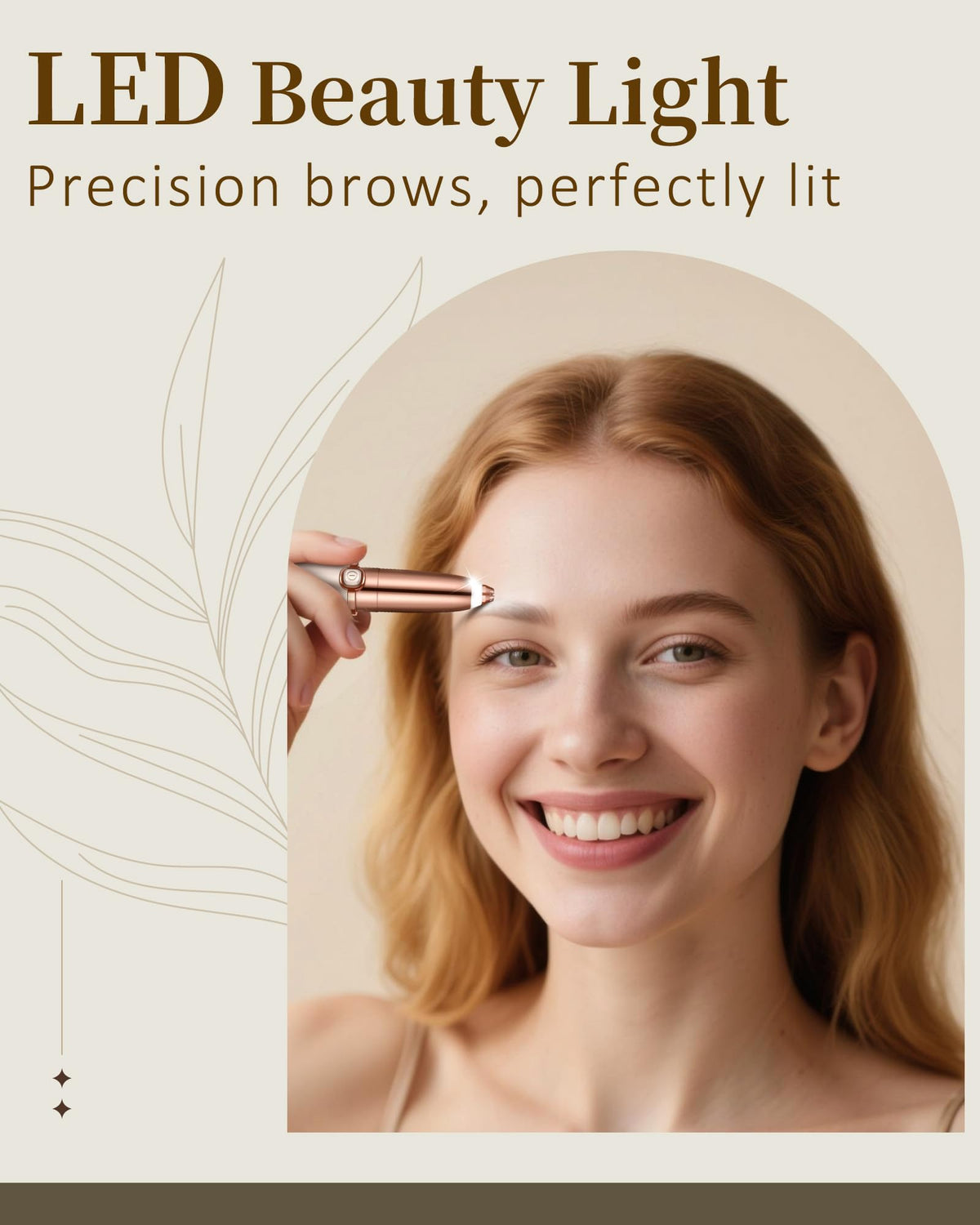Rechargeable Eyebrow Trimmer with 2 Replacement Heads & LED Light S78403
