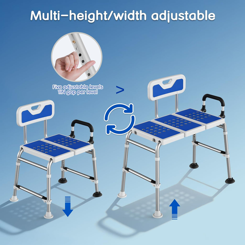 Heavy-Duty Adjustable Bathtub Transfer Bench O160486
