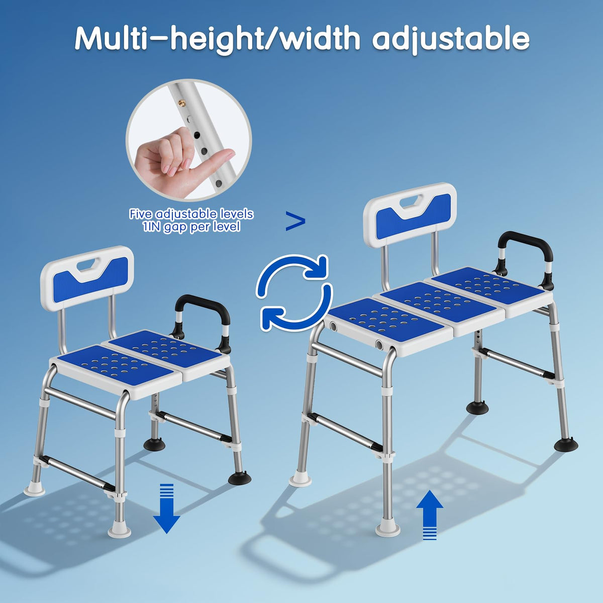 Heavy-Duty Adjustable Bathtub Transfer Bench O160486