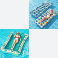 2 Pack Inflatable Pool Float Mat & 75" x 51" Tanning Pool Lounger Q2224