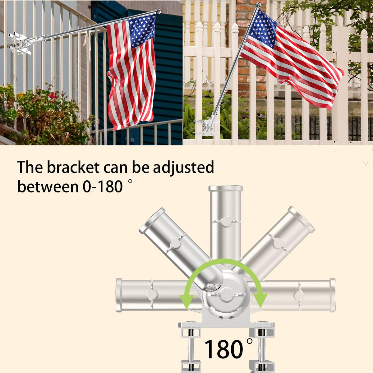 316 Stainless Steel Flagpole Holder for 1-Inch Flagpoles F480797