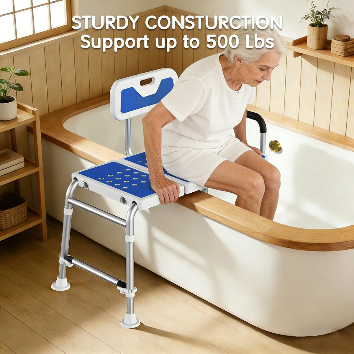 Heavy-Duty Adjustable Bathtub Transfer Bench O160486